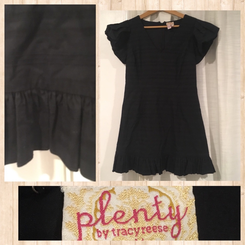 Timeless little black dress with ruffle detail